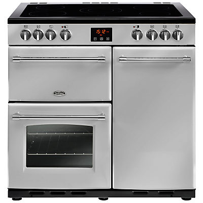 Belling Farmhouse 90E Electric Range Cooker with Ceramic Hob Silver